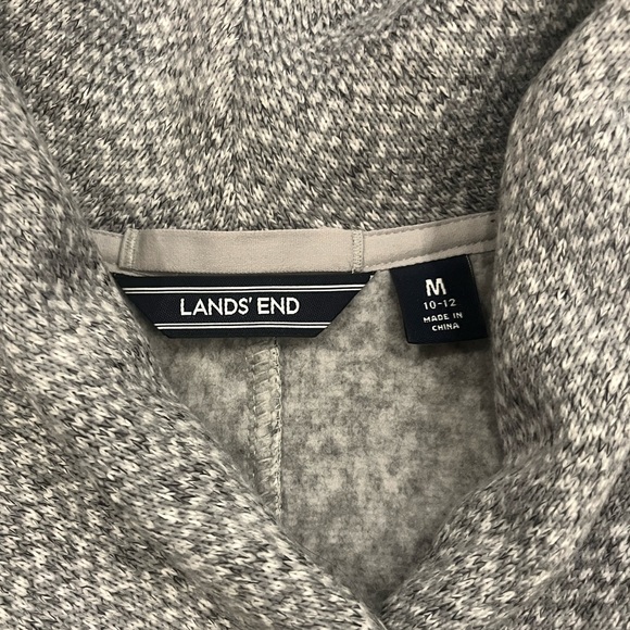 Lands End Sweater Fleece Asymmetrical Coat - Picture 4 of 5